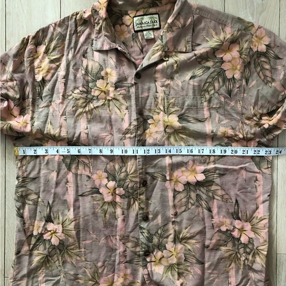 Jamaica Jaxx 100% Silk Hawaiian Button Down Shirt Size L - Picture 6 of 10